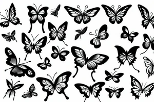 Half Floral half butterfly tattoo idea