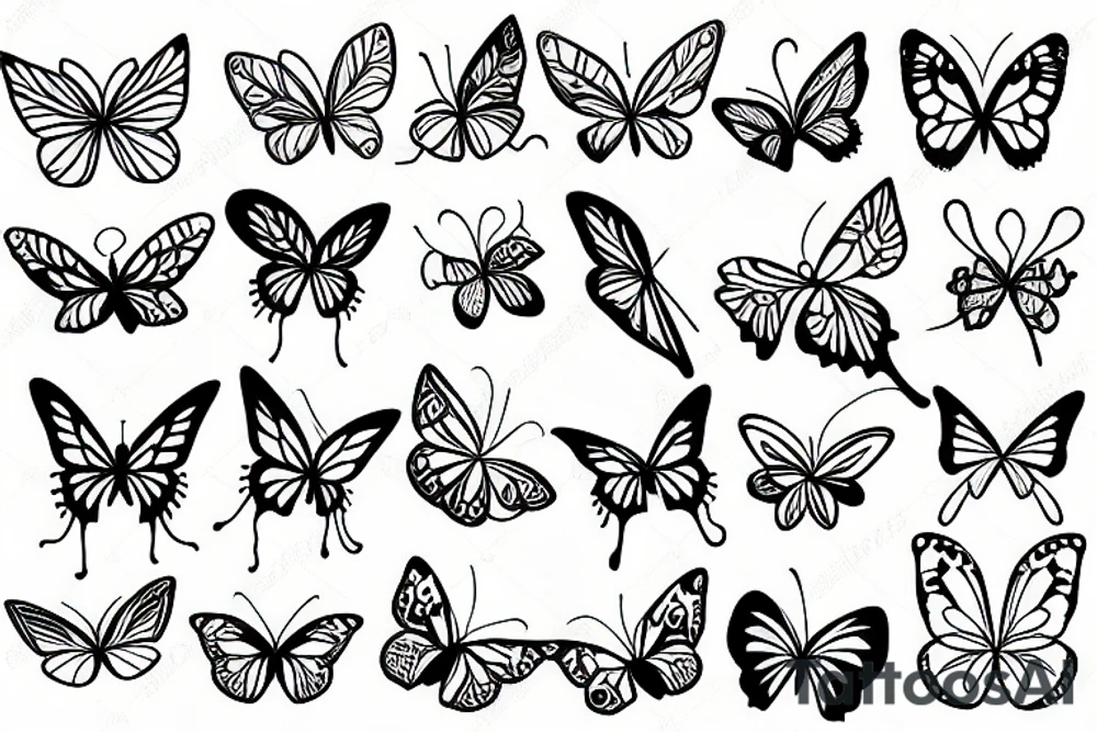 Half Flower half butterfly tattoo idea