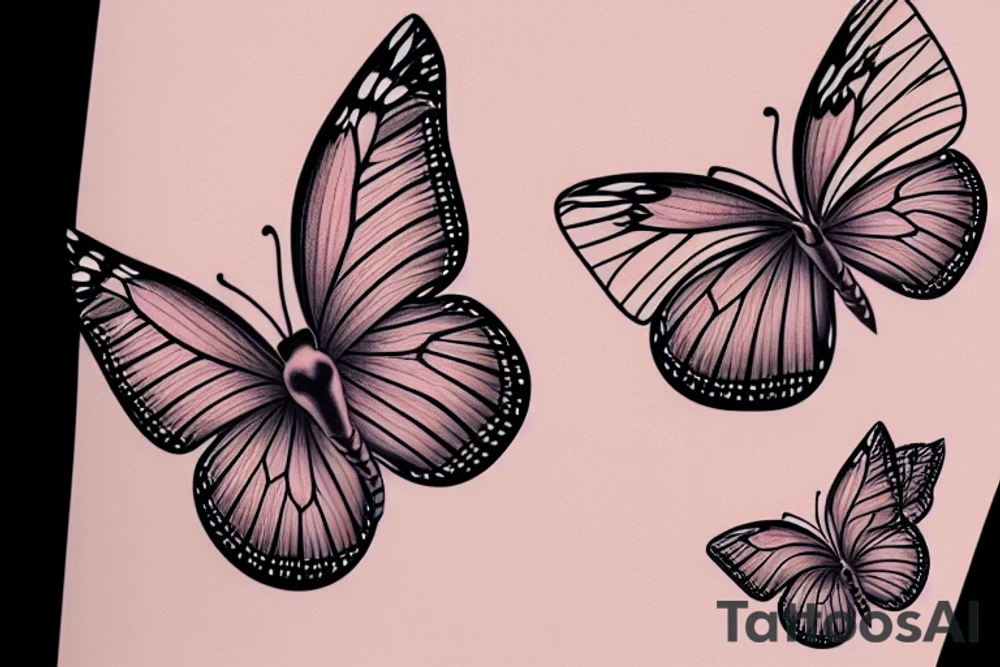 Half Flower half butterfly tattoo idea