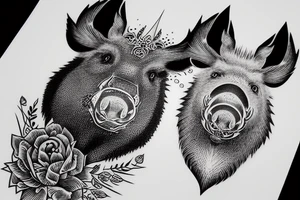 Boar head high detail tattoo idea