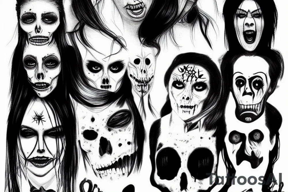 Horror portrait tattoo idea