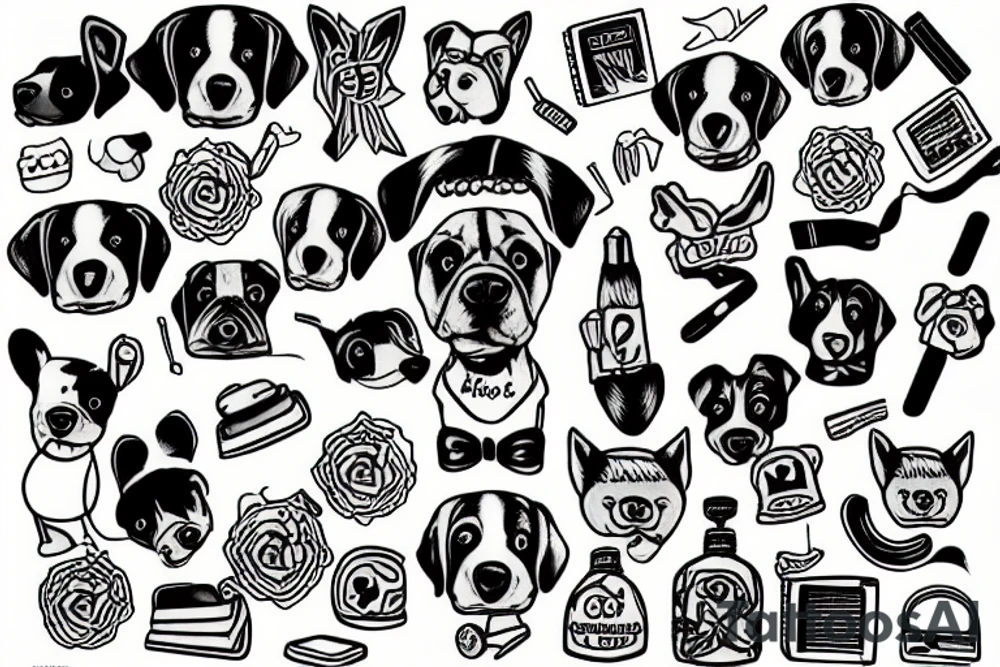 A puppy with a backpack tattoo idea