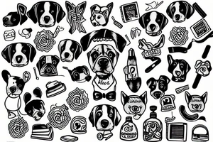 A puppy with a backpack tattoo idea
