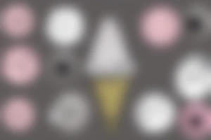 2 scoops of hard ice cream two different colors on a cone that has buttons, a needle, and a thread being sewn into it. tattoo idea