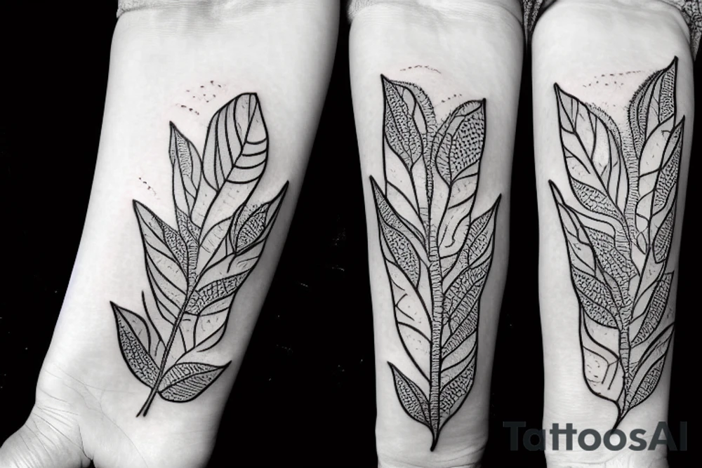 A mix between basil plant and hazelnut and it's leaves tattoo idea
