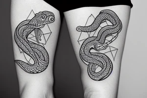 Snake with geometrical skin tattoo idea