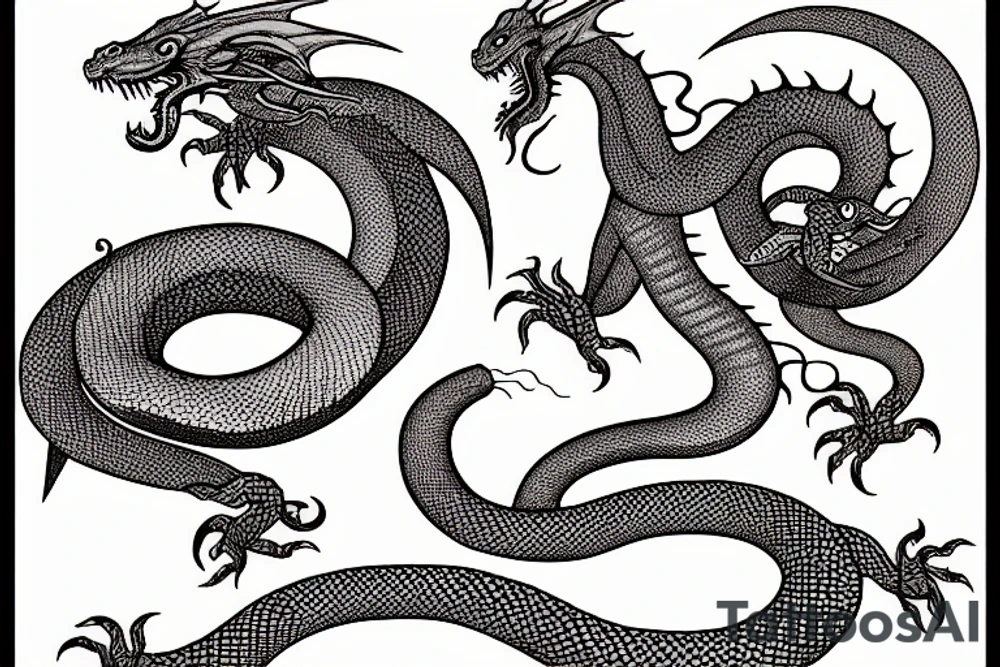 Snake that looks like a dragon tattoo idea