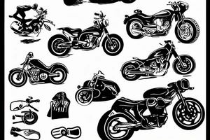 motorbike driving on a road tattoo idea
