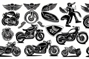 motorbike driving on a road tattoo idea