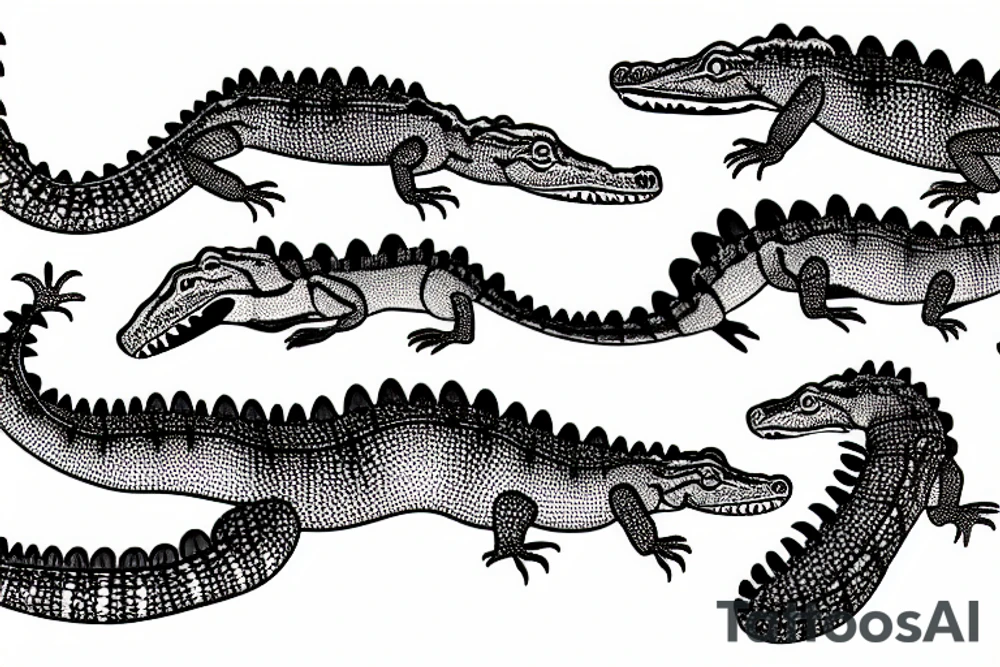 Alligator lizards in the air tattoo idea