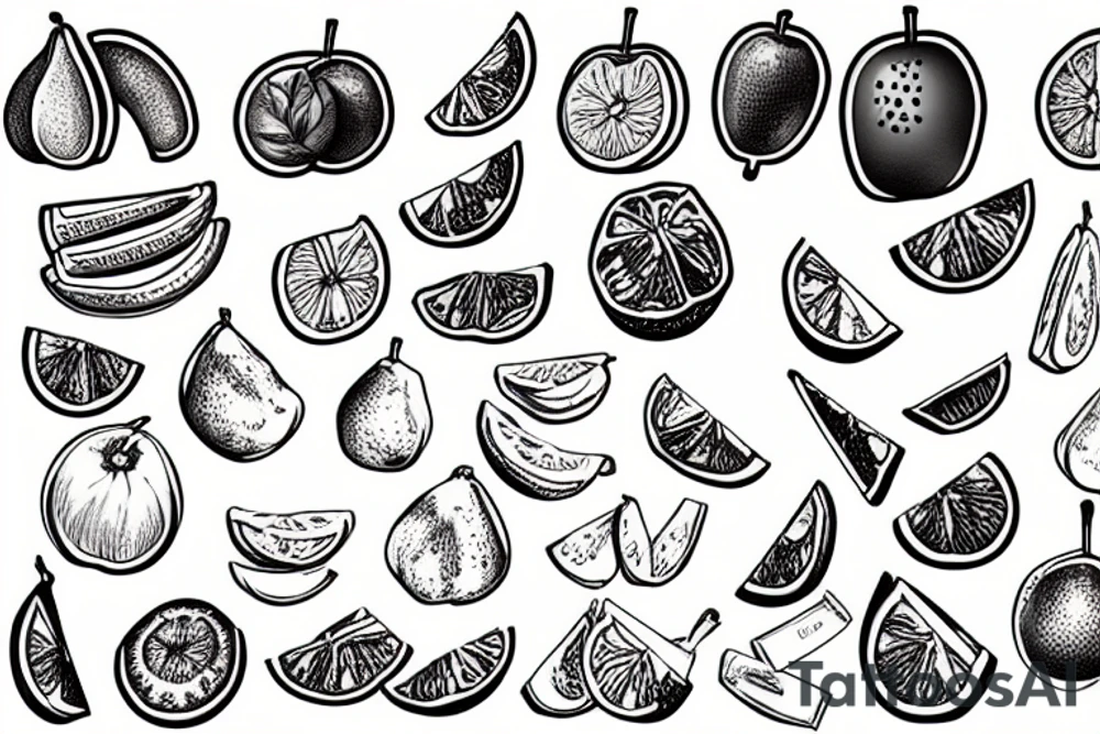 Orange fruit with a band aid tattoo idea