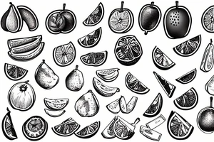 Orange fruit with a band aid tattoo idea