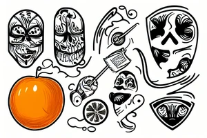 Whole orange with a band aid tattoo idea