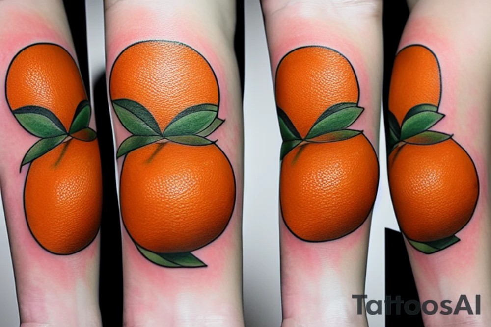 Orange fruit with a bandaid tattoo idea