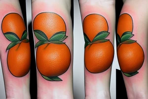 Orange fruit with a bandaid tattoo idea