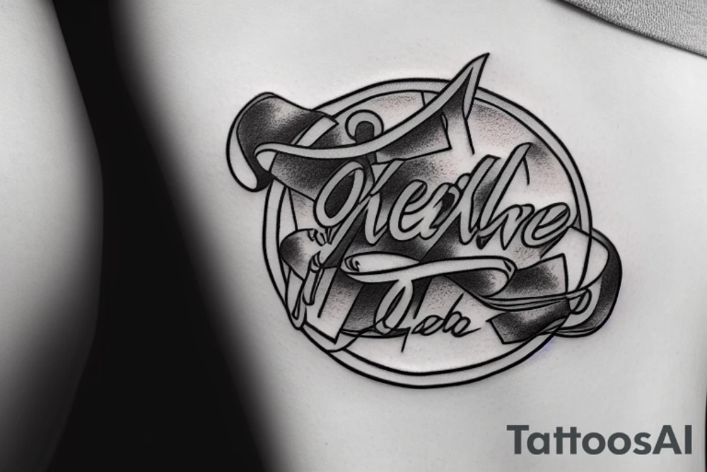 Tattoo of The name Lennie in a heartbeat, Close Up, in the style of Minimalist, Light, Hyper Realistic tattoo idea
