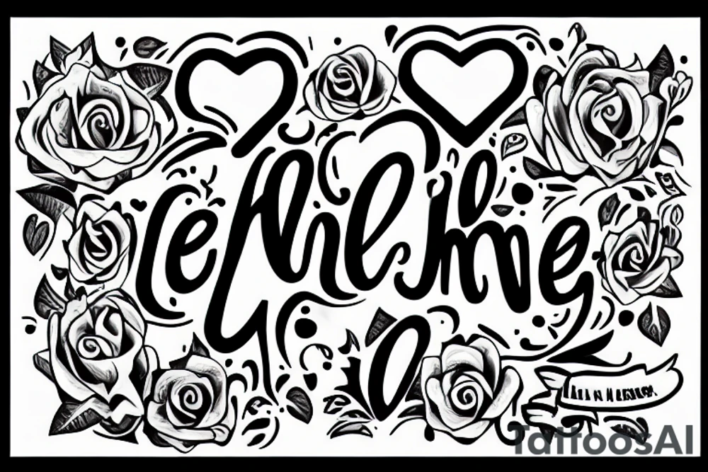 The name Lennie in a heart, Close Up, tattoo idea