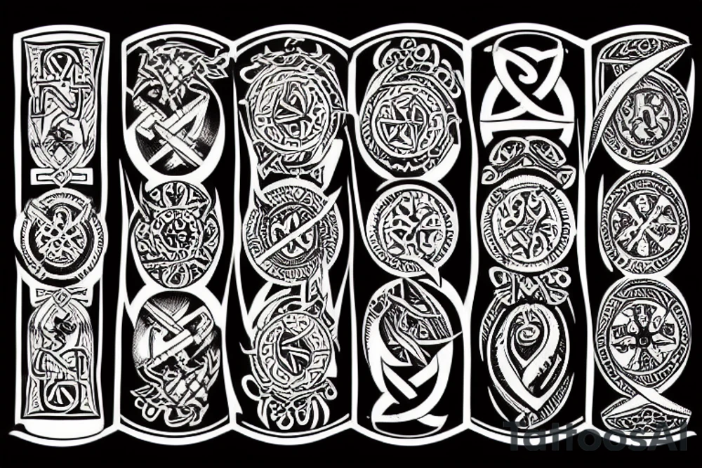 viking raven scottish compass tattoo idea