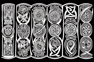 viking raven scottish compass tattoo idea