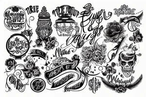 the word TRUE in capital tattoo idea