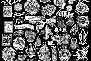 the "TRUE" word in capital tattoo idea