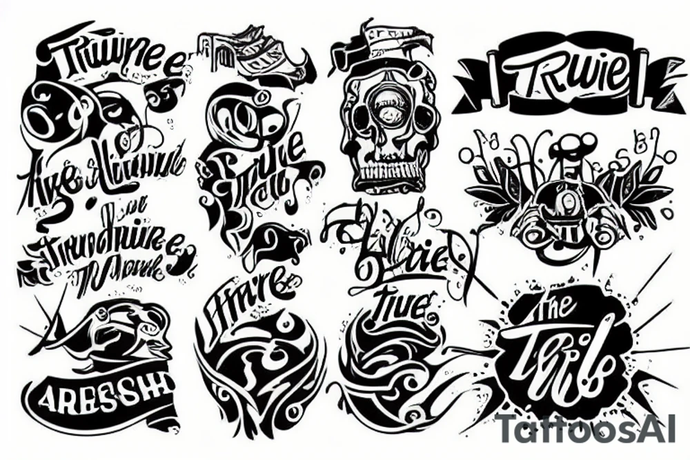 the "TRUE" word tattoo idea