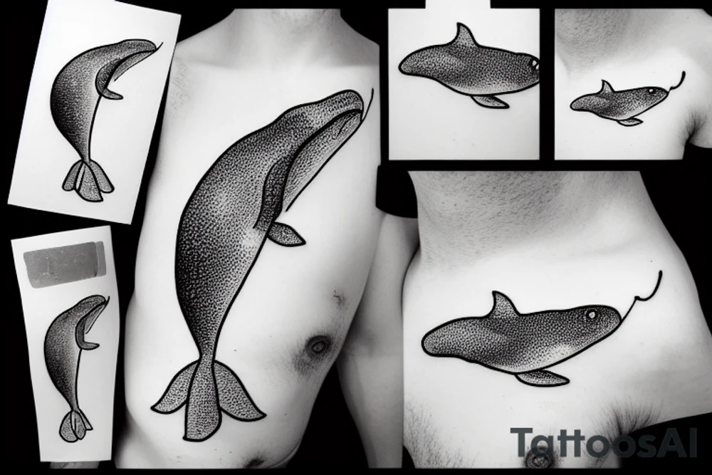 Whale in the ocean tattoo idea
