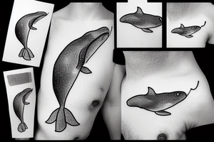 Whale in the ocean tattoo idea