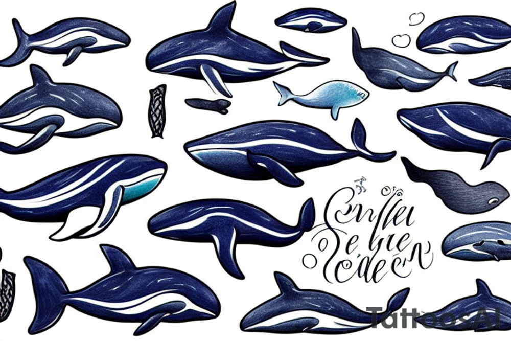 Whale in the ocean tattoo idea