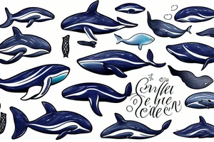 Whale in the ocean tattoo idea