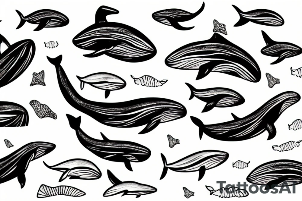 Whale in the ocean tattoo idea