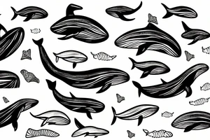 Whale in the ocean tattoo idea