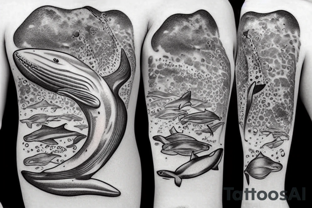 A Whale in the ocean tattoo idea