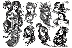 Water of sea goddess tattoo idea