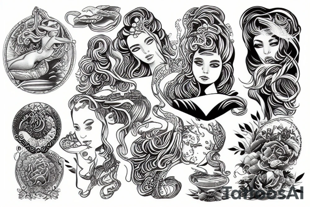 Water of sea goddess tattoo idea