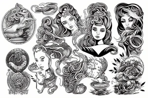 Water of sea goddess tattoo idea