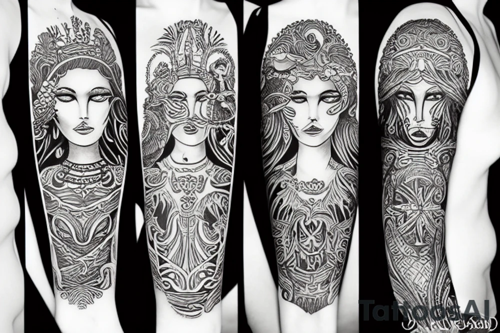 Sea goddess tattoo idea