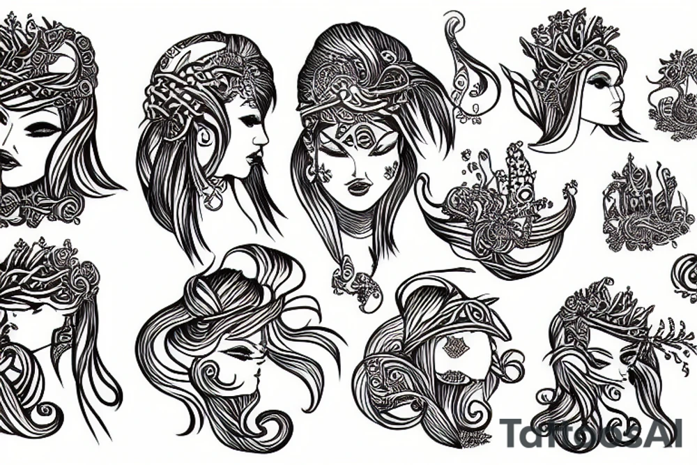 Sea goddess tattoo idea