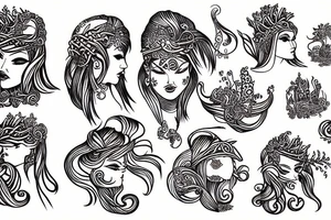 Sea goddess tattoo idea