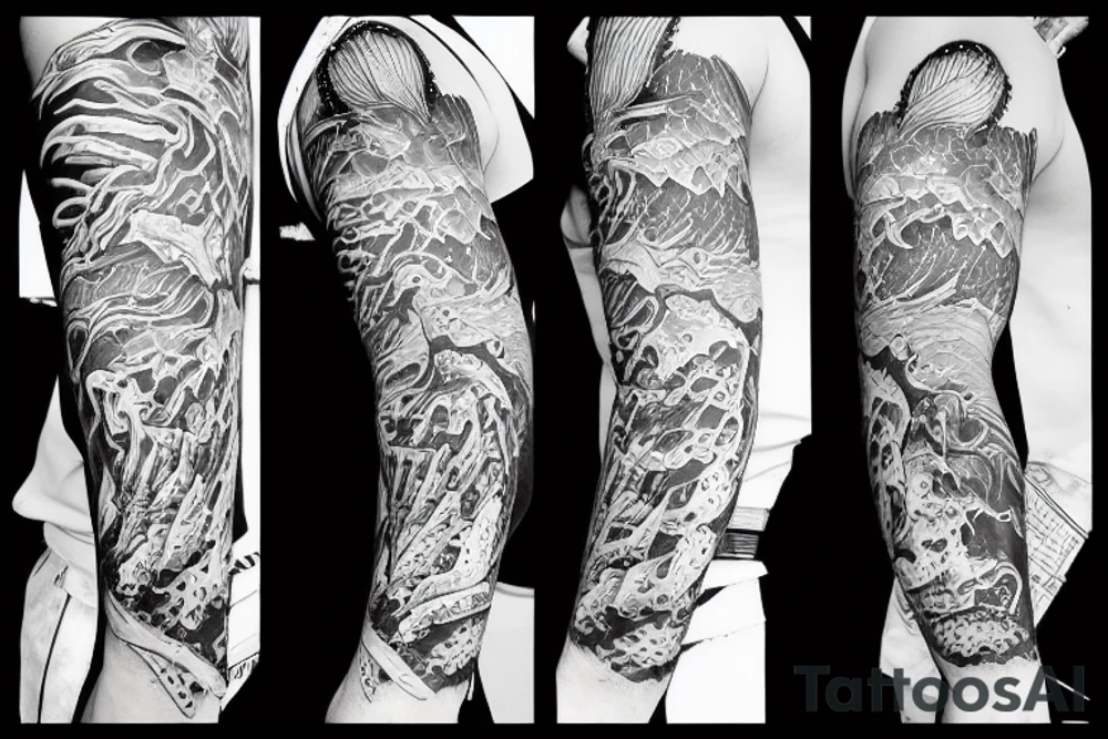 Merman holding a trident tattoo idea