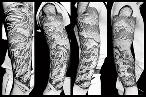 Merman holding a trident tattoo idea