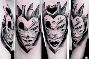 Ice cold Heart wearing a Oni Mask tattoo idea
