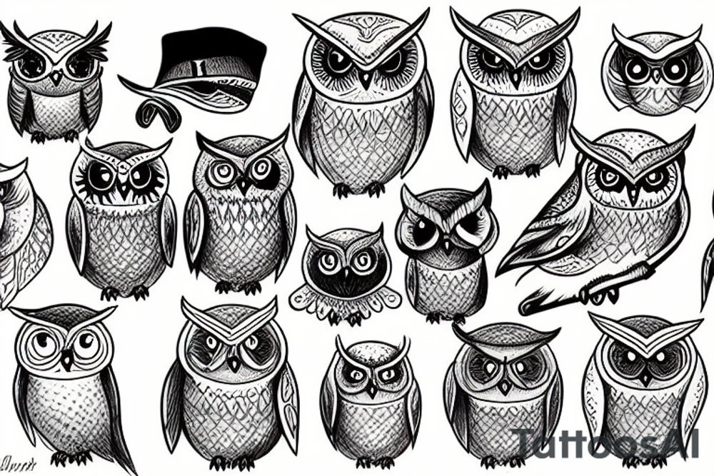 Owl hunting tattoo idea
