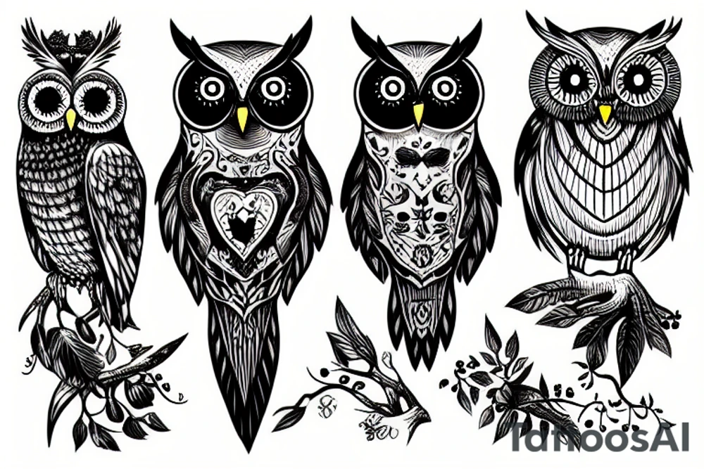 Owl hunt tattoo idea