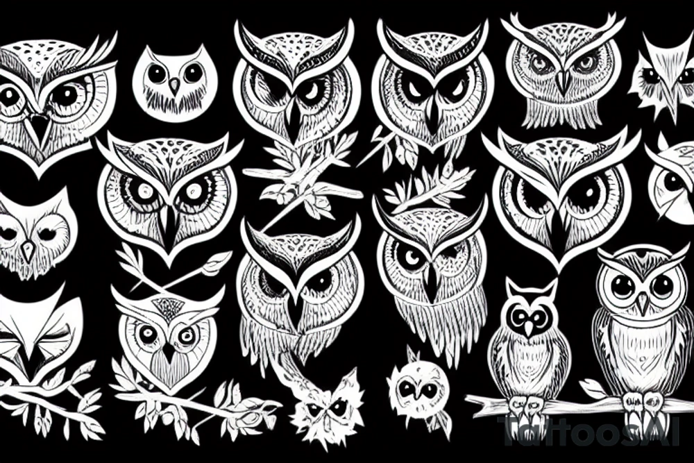 Owl hunt death tattoo idea