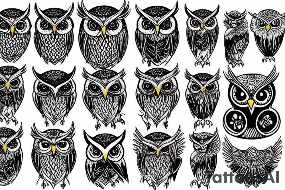Owl hunt death tattoo idea