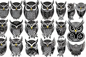 Owl hunt death tattoo idea