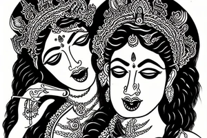 kali maa hindu godess drinking blood tattoo idea