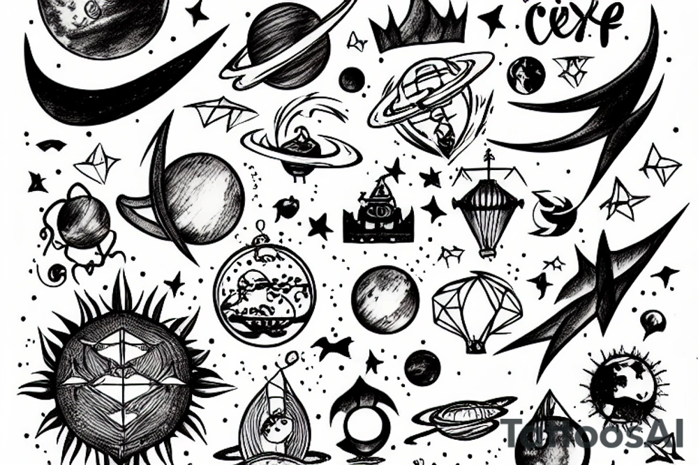 little Prince wish to explore the planet tattoo idea