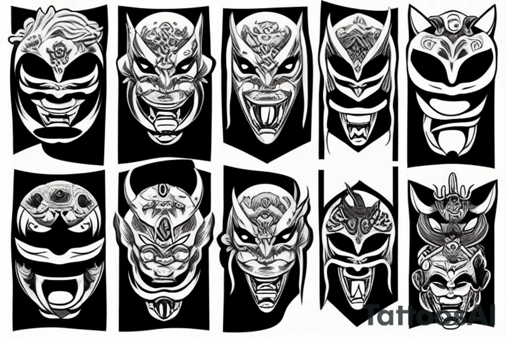 oni mask tattoo idea